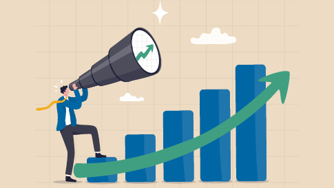 Image of man with telescope looking up