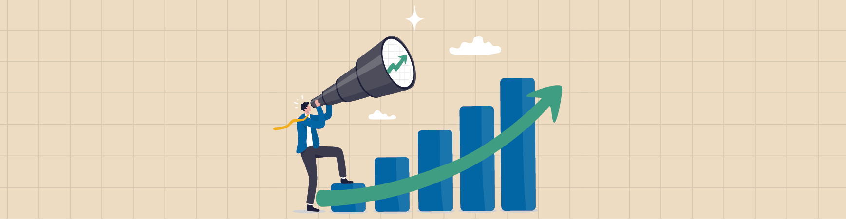 Image of man with telescope looking up