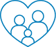 A heart with a family within it