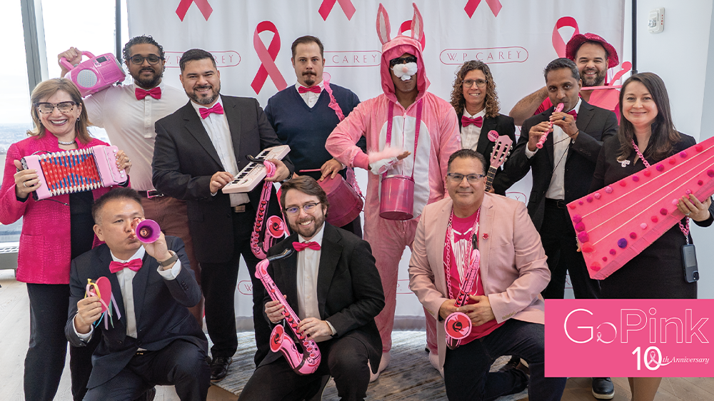 W. P. Carey employees dressed for the 2025 GoPink celebration