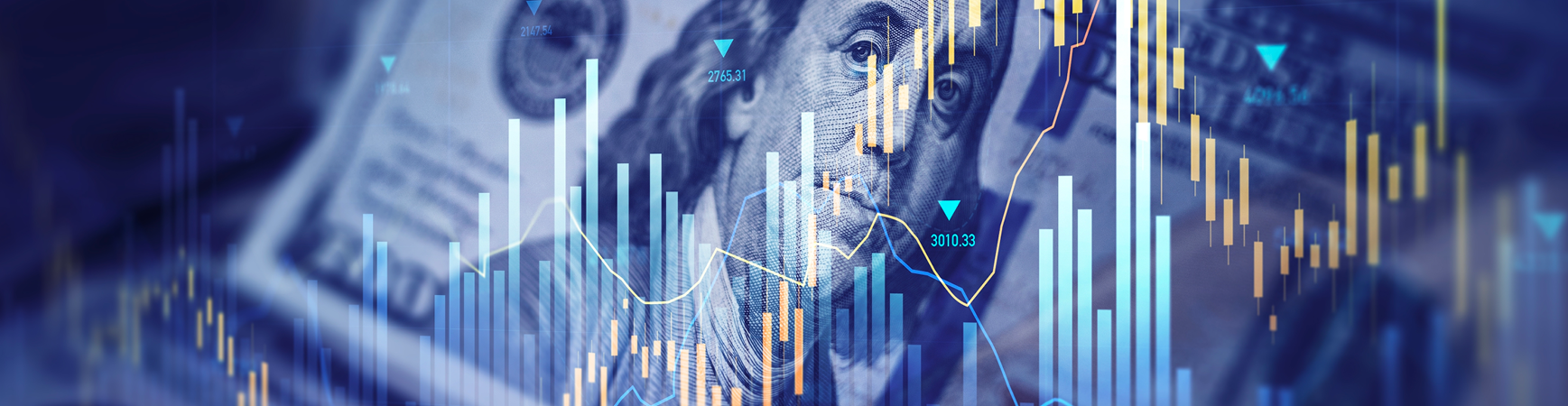 Photo of money and bar graph 
