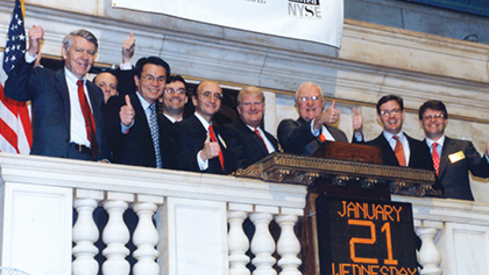 W. P. Carey employees at the 1998 NYSE bell ringing