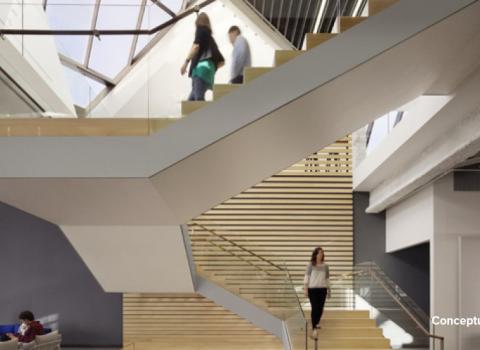 Inside of a W. P. Carey net-leased life sciences real estate property in Massachusetts