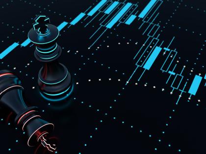 Two black chess pieces sit on a scatter plot diagram