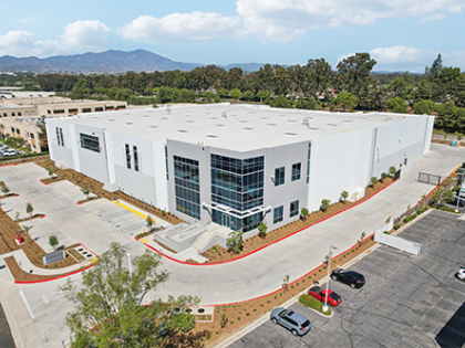 Drone photo of the exterior of a Terran Orbital Corporation building