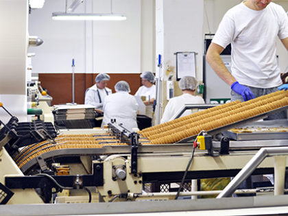 The inside of a food production plant.
