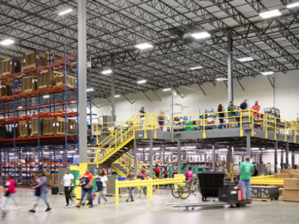 Interior of a warehouse leased to Harbor Freight and owned by W. P. Carey