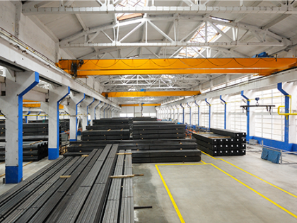 The interior of a warehouse