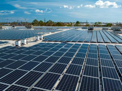 Photo of solar panels on rooftop