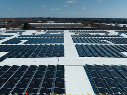 Solar panels on a rooftop