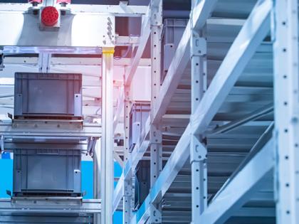 The interior of a refrigeration facility.