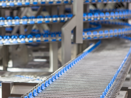 The interior of a food production facility
