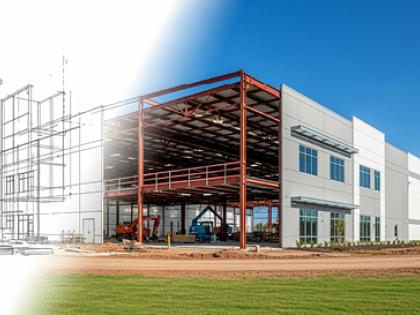 Photo showing stages of construction 