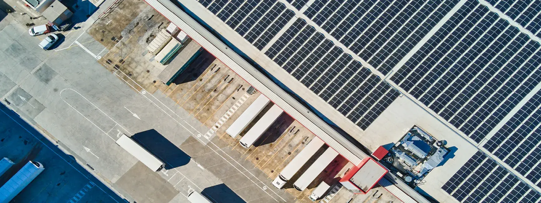 Solar panels on the rooftop of a warehouse leased to Sonae and owned by W. P. Carey