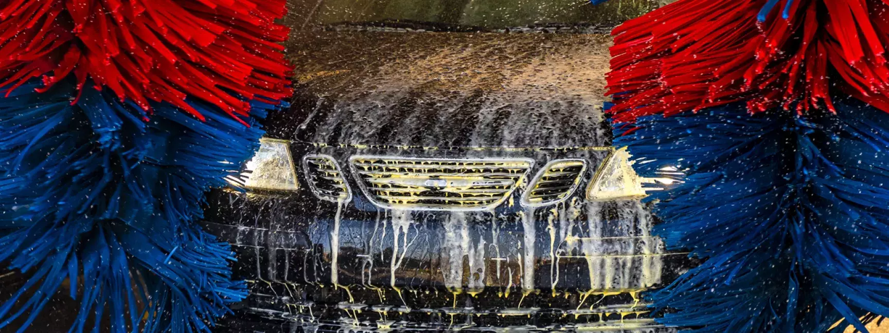 A car going through a car wash