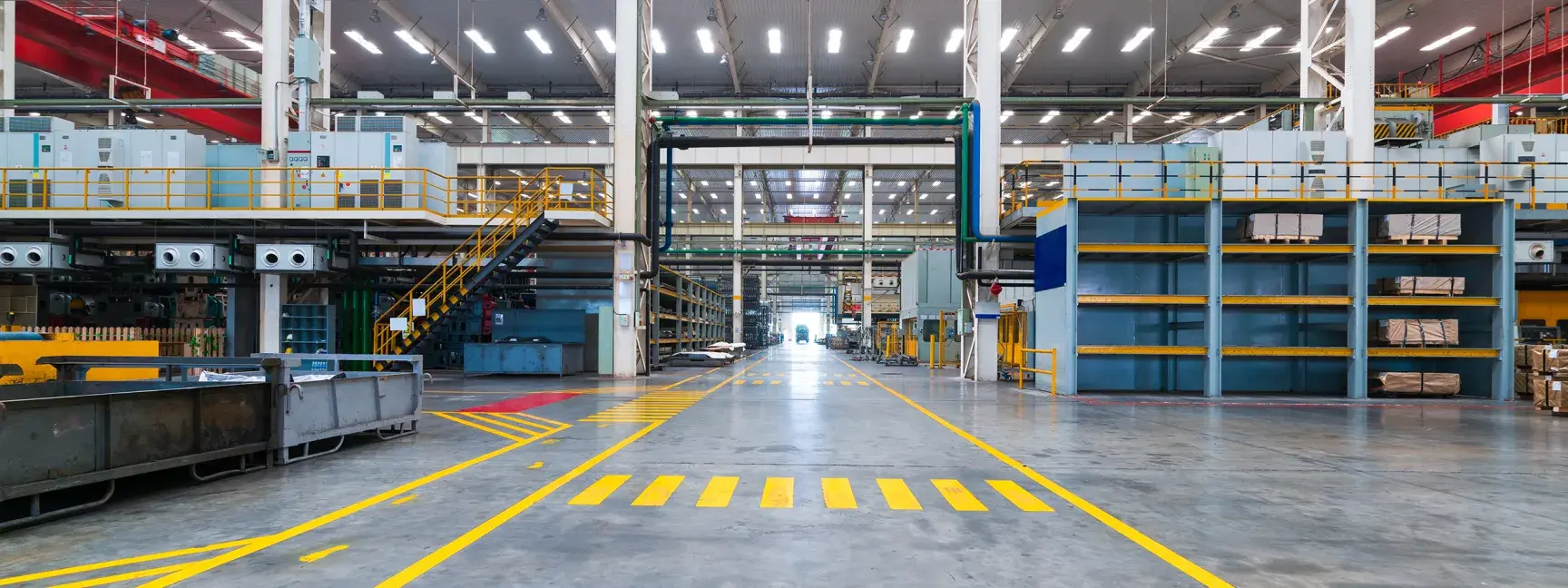 The interior of a warehouse