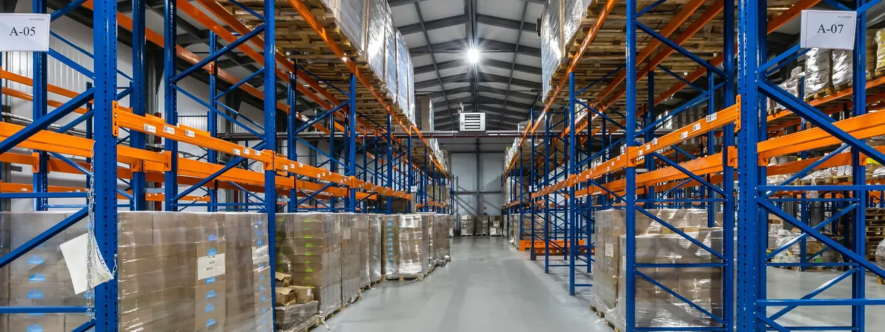 The interior of a warehouse