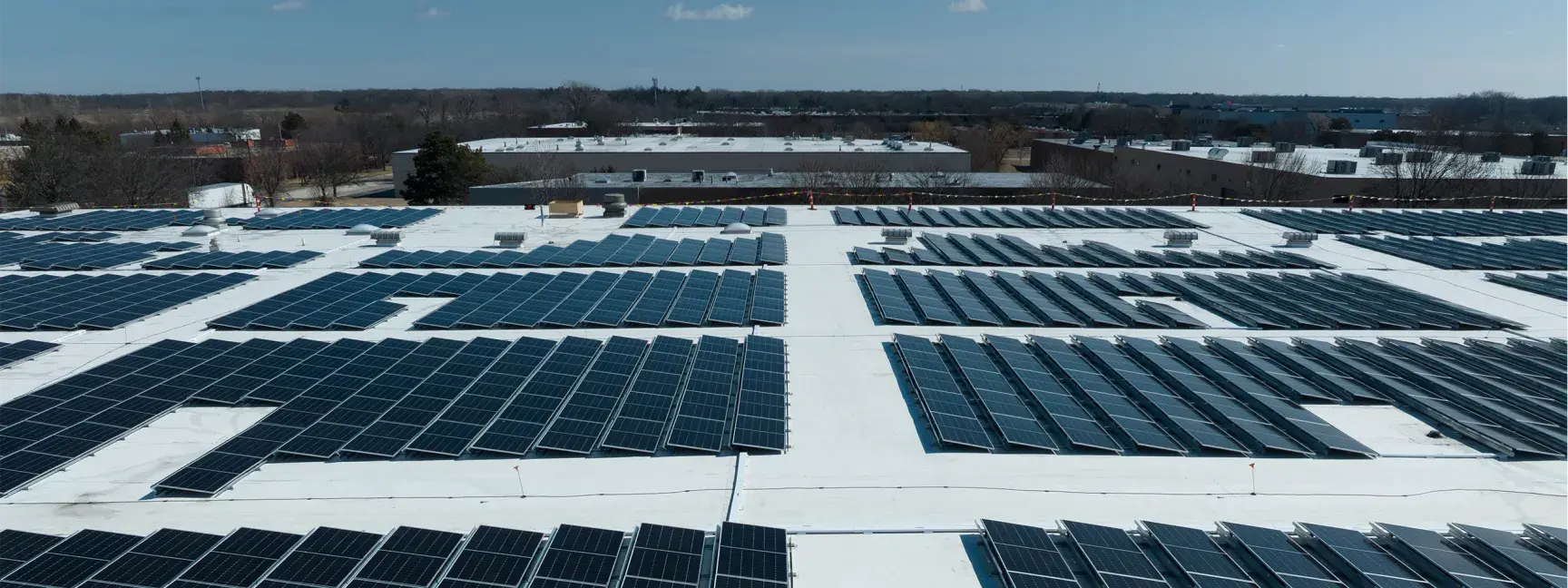 Solar panels on a rooftop