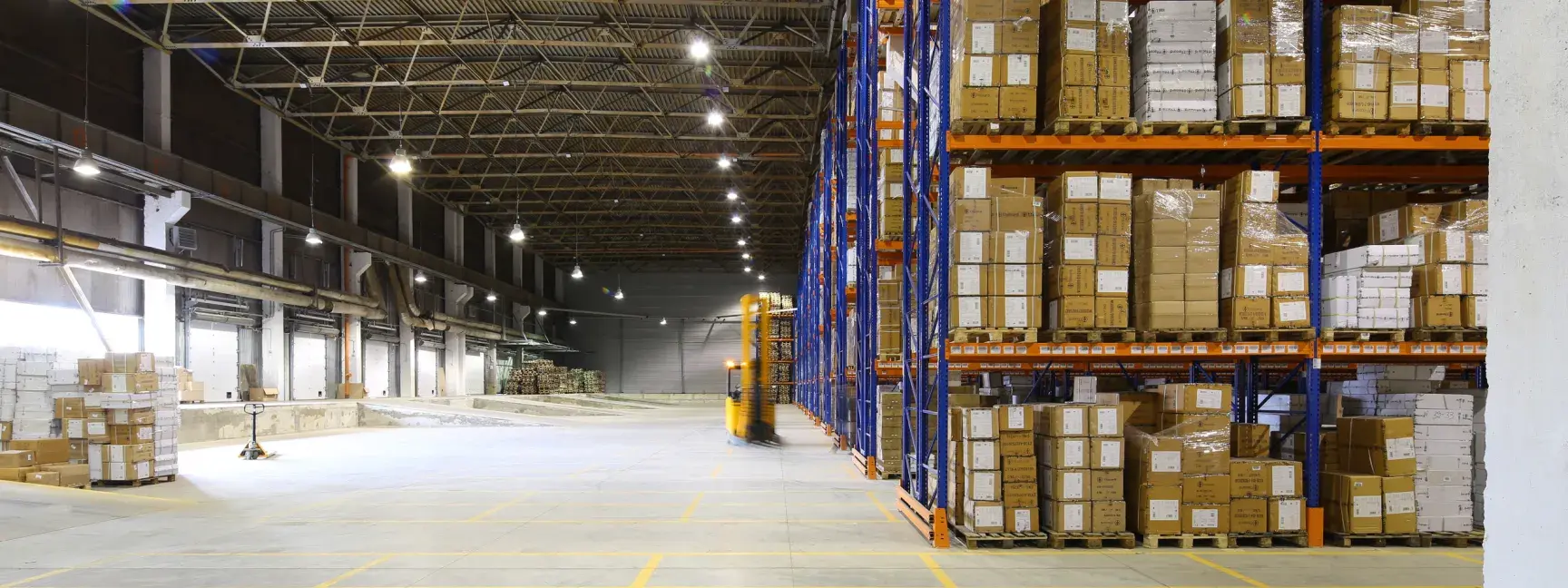 The interior of a warehouse