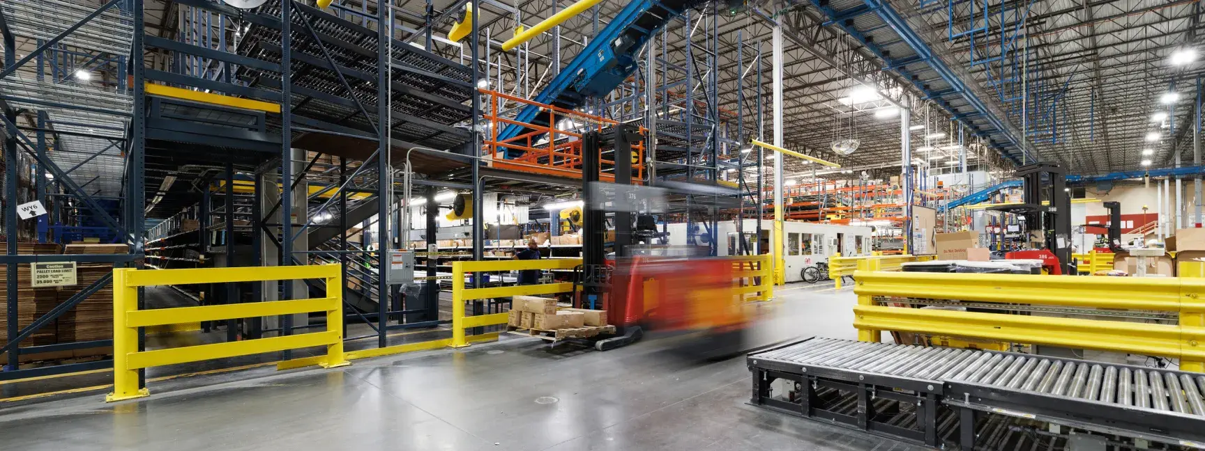 The interior of a warehouse