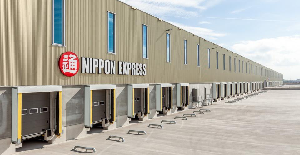 Outside of Nippon Express logistics facility in the Netherlands, after build-to-suit expansion and sustainability retrofit funded by W. P. Carey (WPC) Asset Management