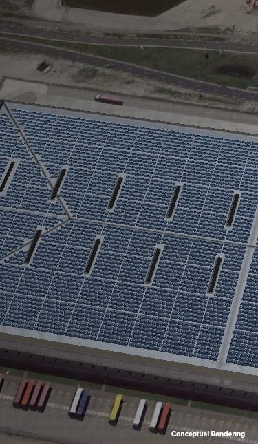 CareySolar solar panels on the roof of an owned W. P. Carey facility and being leased back to the corporation